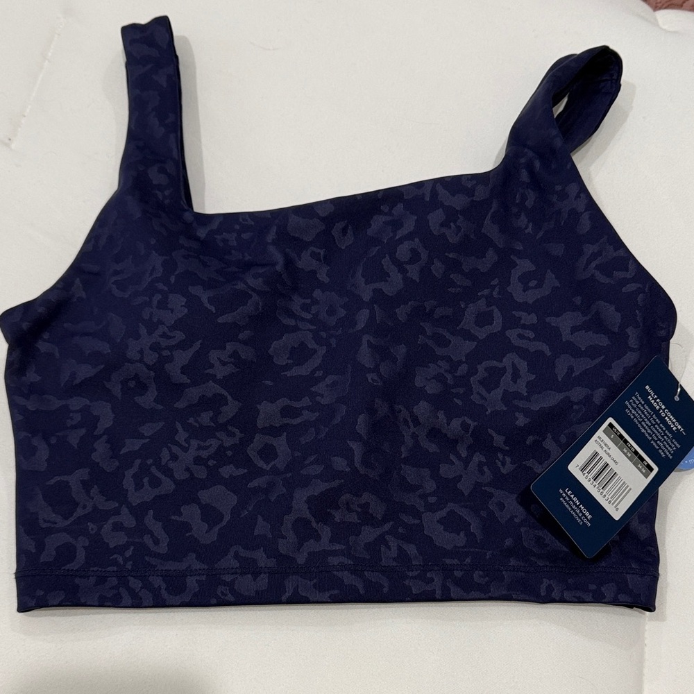 Marika Shiny Navy Patterned Sports Bralette